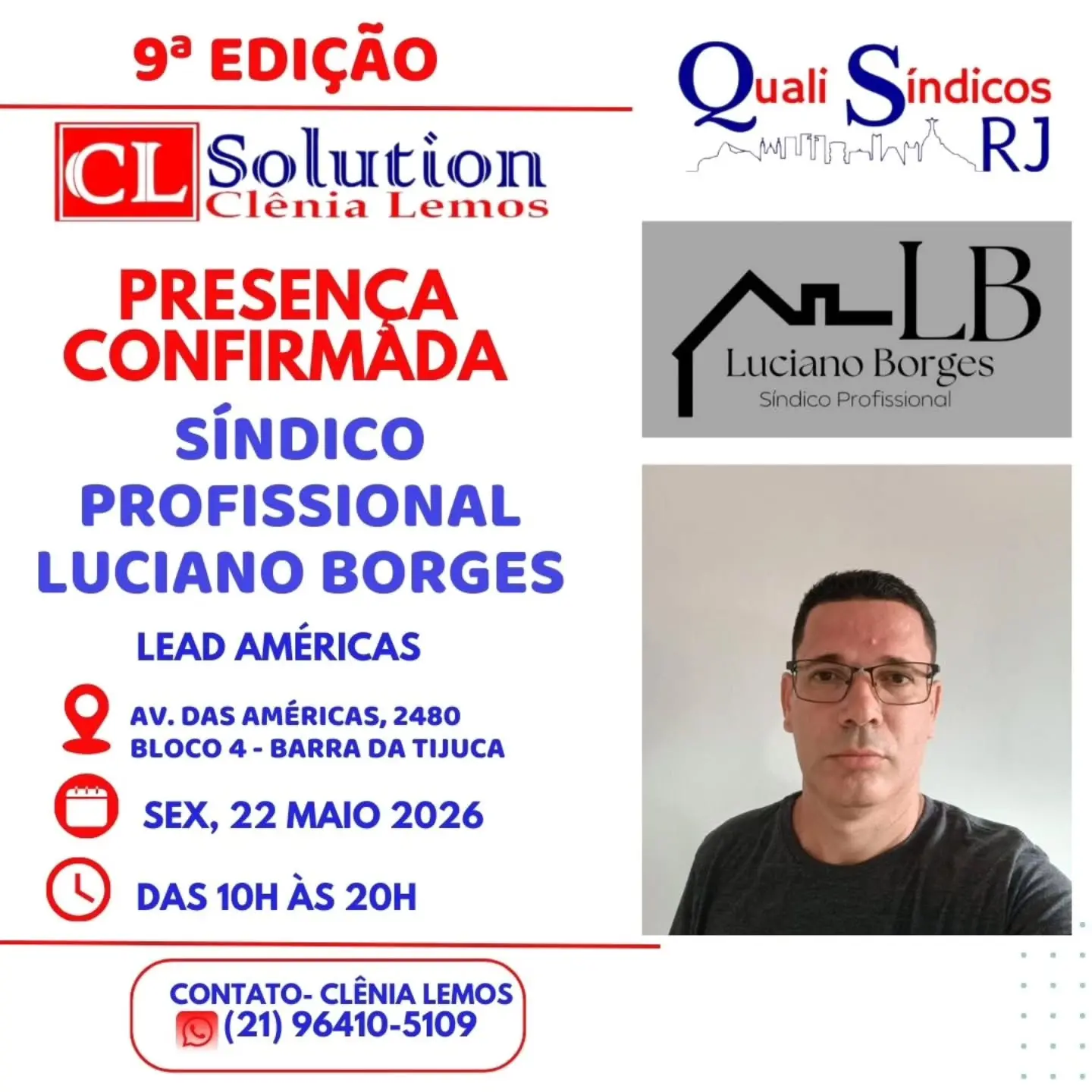 Luciano Borges Confirmado no 9º QUALI SÍNDICOS RJ: Um Referencial na Gestão Condominial