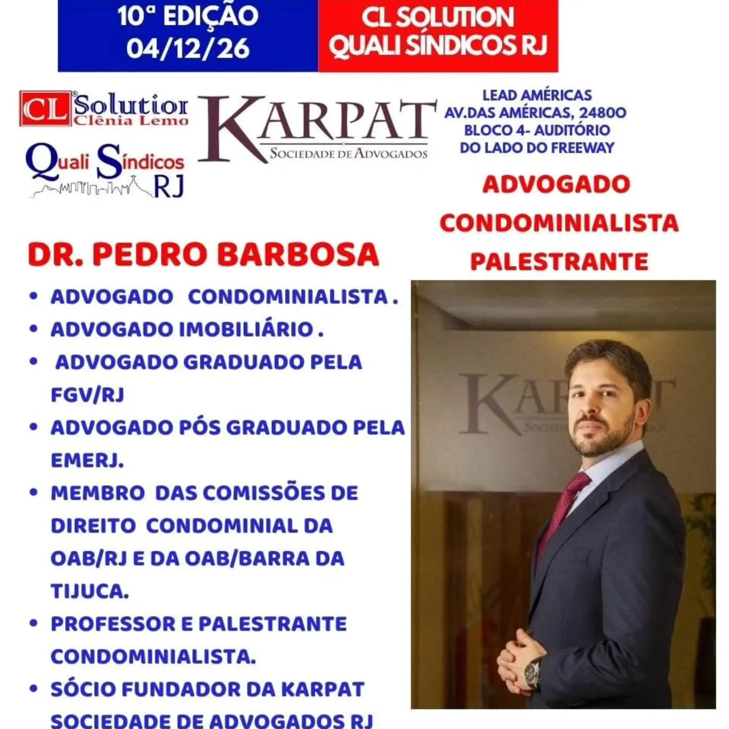 Dr. Pedro Barbosa: A Nova Geração do Direito Condominial na 10ª Edição do Quali Síndicos RJ