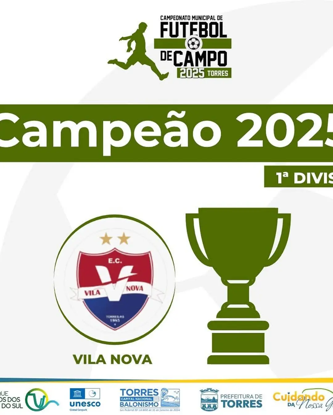 Vila Nova Conquista o Campeonato Municipal de Futebol de Campo de Torres 2025