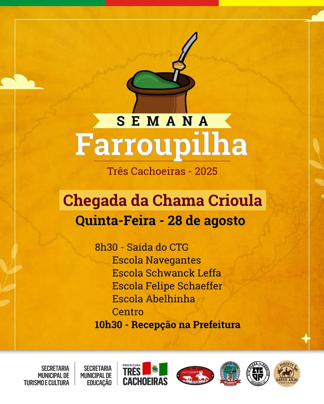Três Cachoeiras Acende a Chama Crioula e Inicia Celebrações da Semana Farroupilha 2025