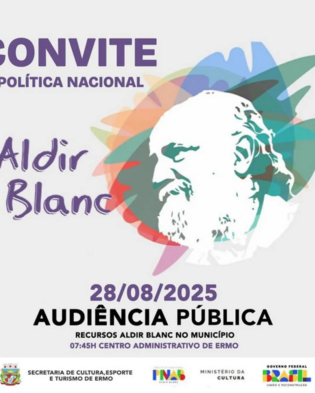 Prefeitura de Ermo Convida para Audiência Pública sobre a Política Nacional Aldir Blanc