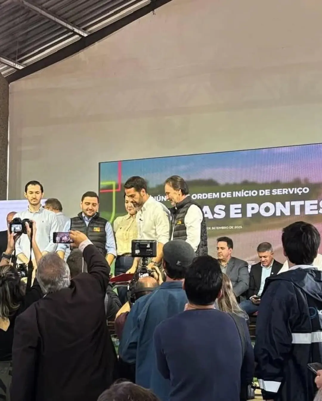 Mampituba celebra início das obras da nova ponte na divisa com SC