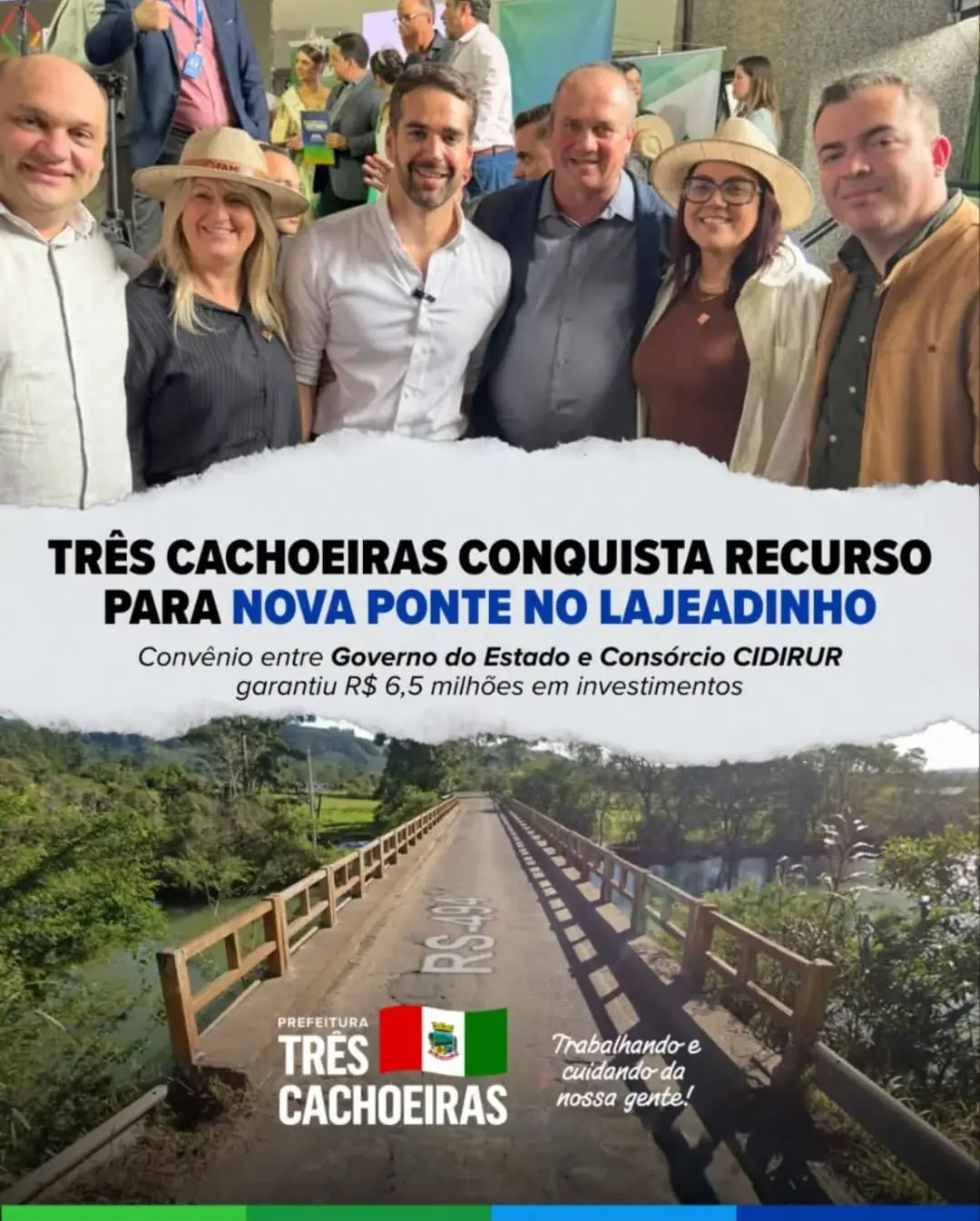 Três Cachoeiras Garante Recurso de R$ 6,5 Milhões para Nova Ponte no Lajeadinho