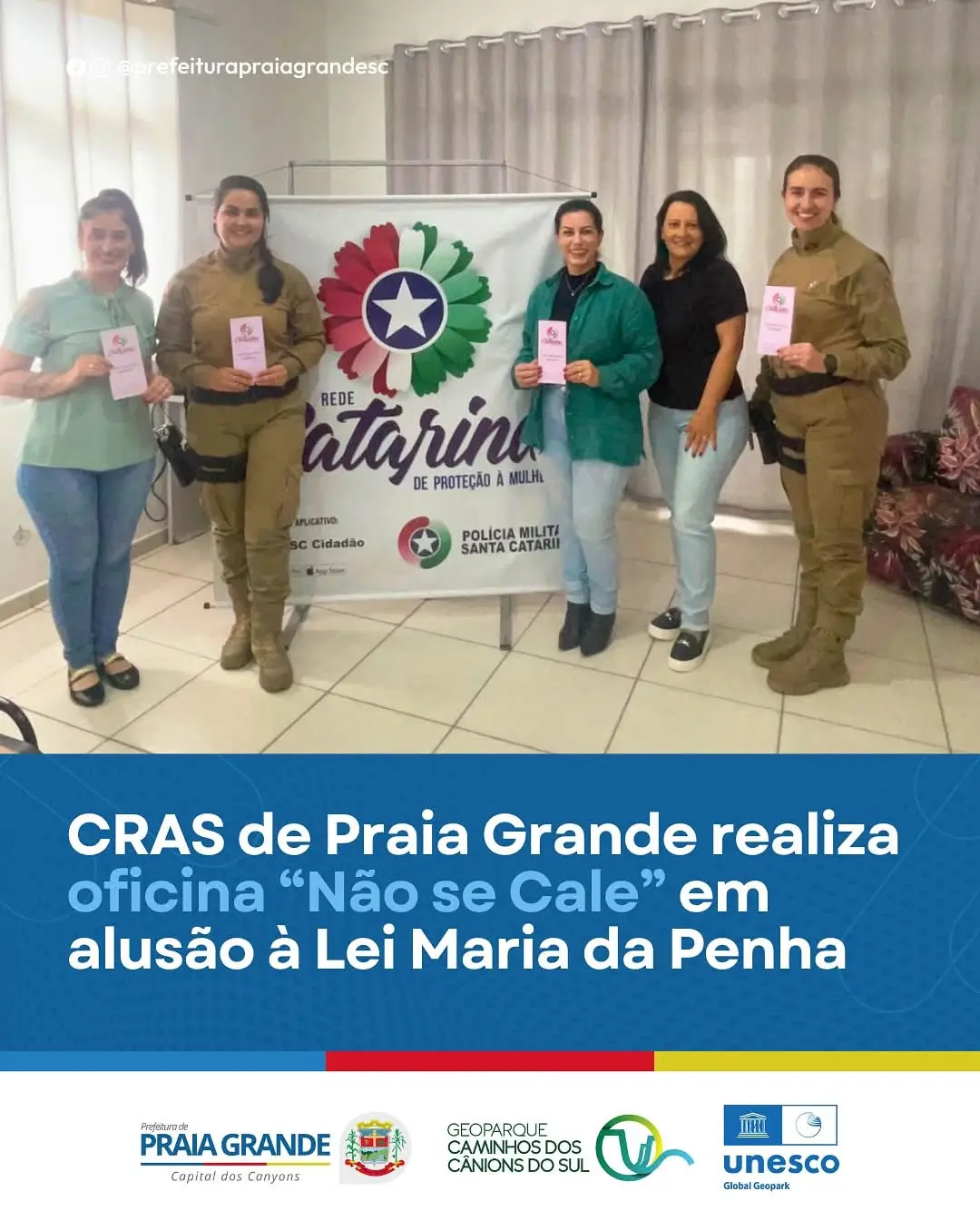 Praia Grande promove oficina 'Não se Cale' sobre a Lei Maria da Penha