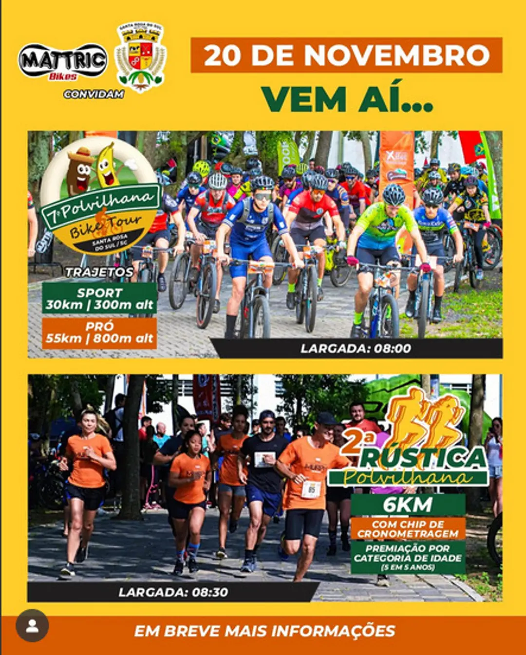 Santa Rosa do Sul se prepara para um dia de esporte e superação com Polvilhana Bike Tour e Rústica