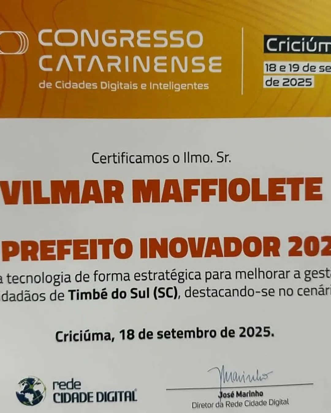 Timbé do Sul Recebe Prêmio Prefeito Inovador por Projeto de Tablets para Agentes de Saúde