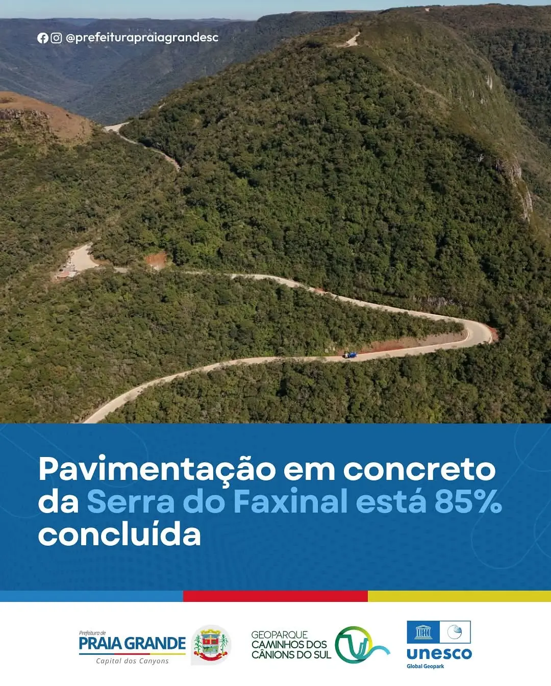Pavimentação da Serra do Faxinal: Ligação SC-290 em Praia Grande Próxima da Conclusão