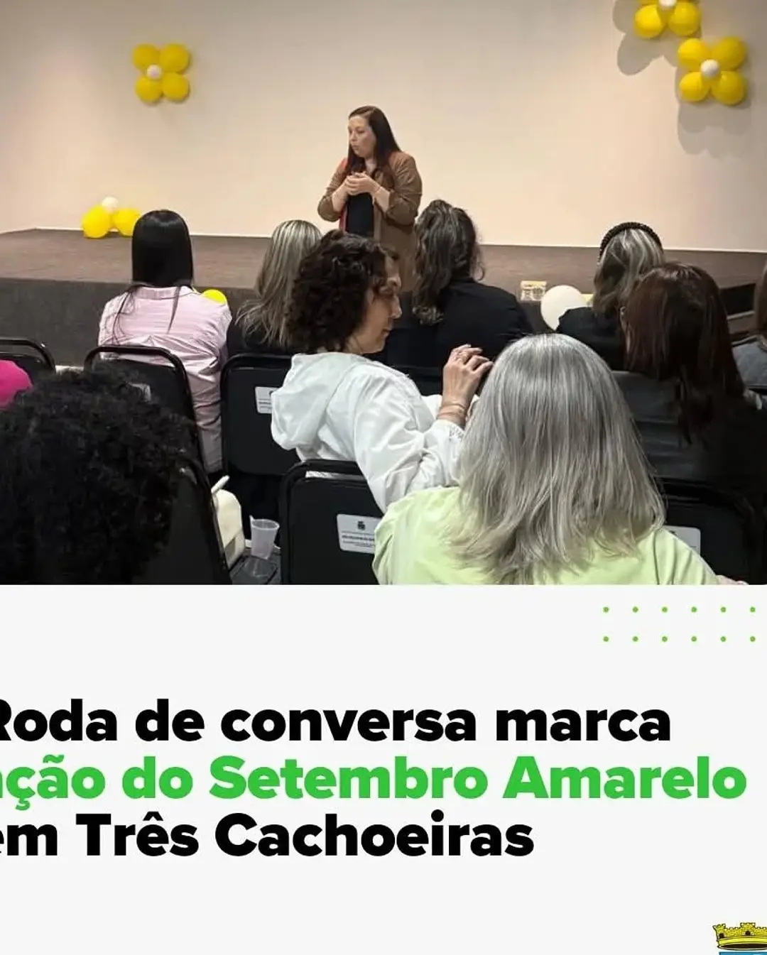 Três Cachoeiras promove roda de conversa sobre saúde mental no Setembro Amarelo