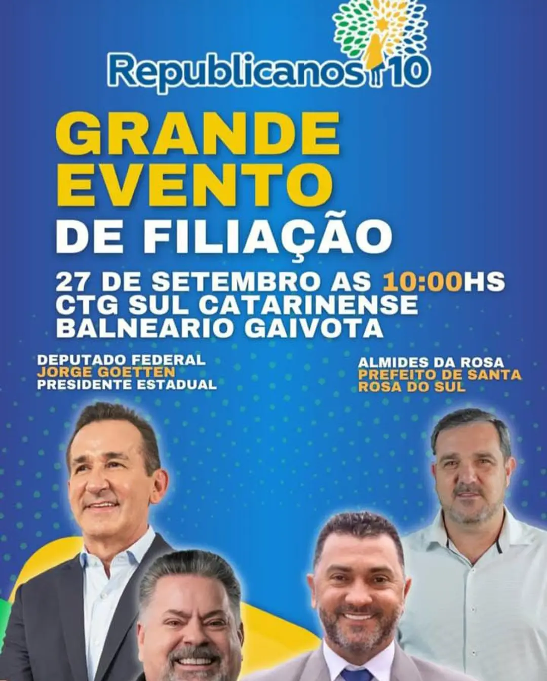 Republicanos 10 ganha força no Sul Catarinense com filiações em Balneário Gaivota