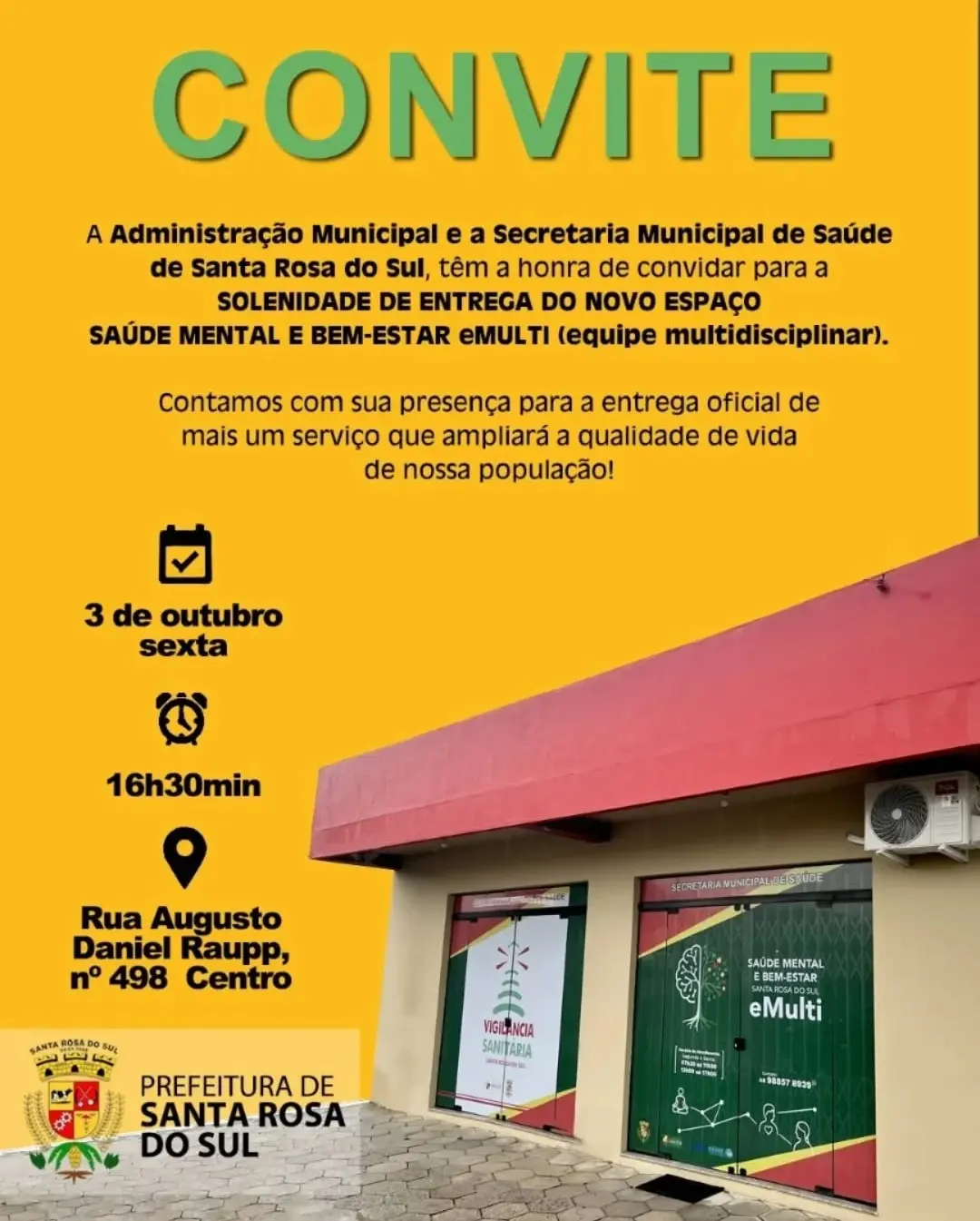 Santa Rosa do Sul Inaugura Espaço Emulti para Atendimento Multiprofissional Gratuito