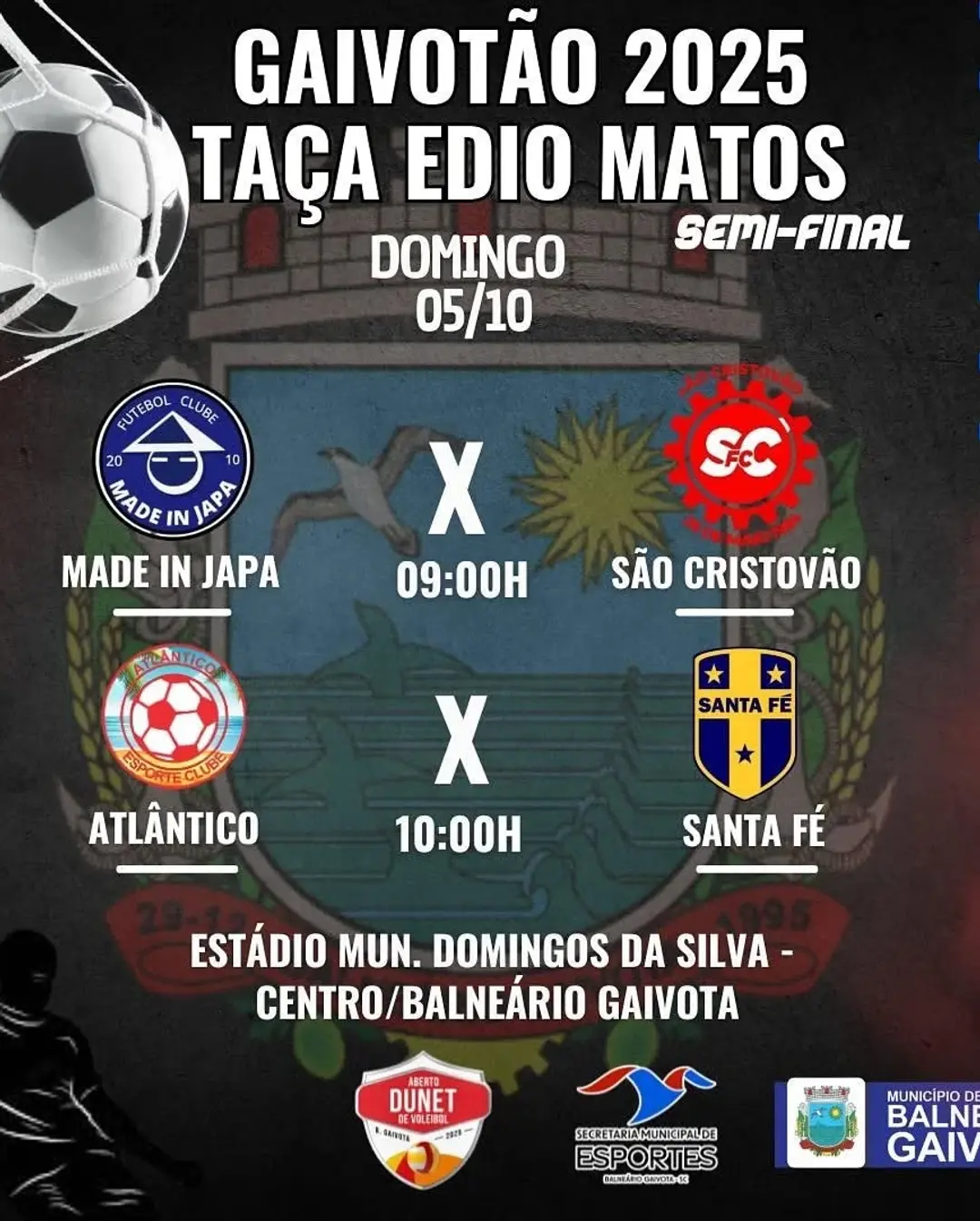 Gaivotão DUNET 2025: Semifinais Agitam Balneário Gaivota Neste Domingo