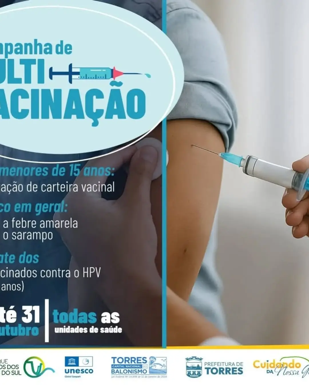 Torres intensifica campanha de multivacinação até o final de outubro