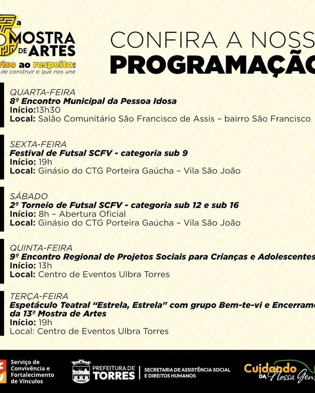 Torres Celebra a Arte e a Integração Comunitária na 13ª Mostra 'Do Riso ao Respeito'