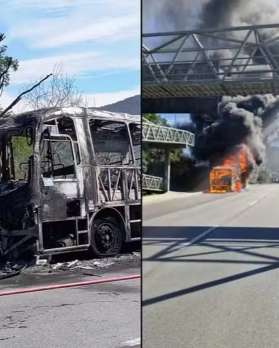 Tragédia em SC: Ônibus Pega Fogo Após Acidente e Motociclista Morre na Rodovia