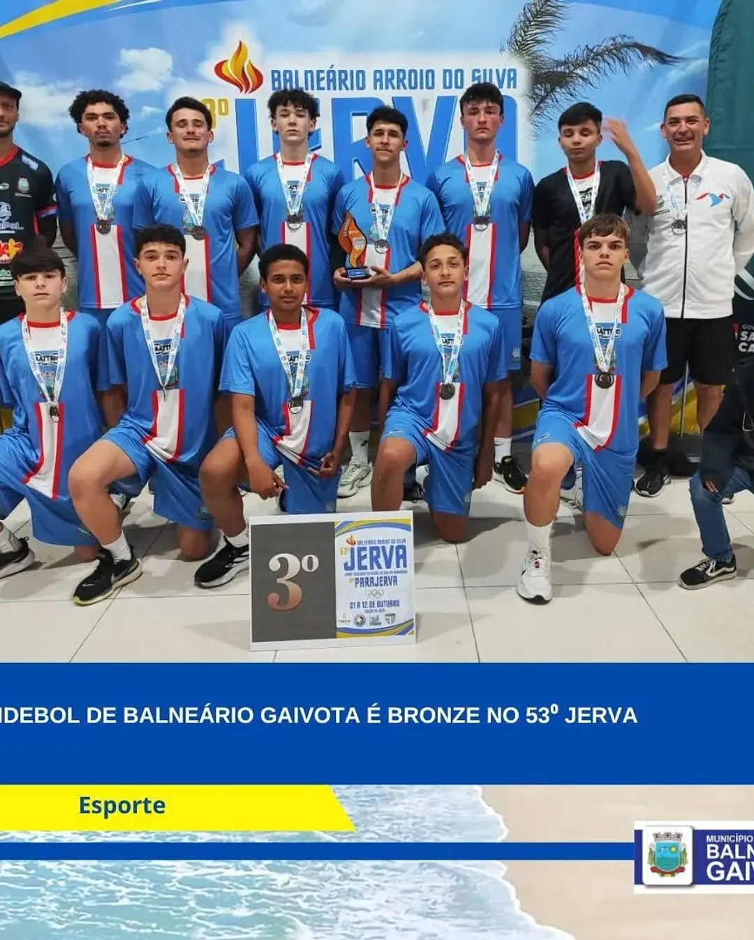 Handebol de Balneário Gaivota Conquista Bronze no JERVA 2025