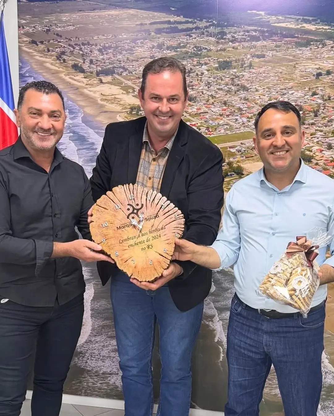 Balneário Gaivota Recebe Prefeito de Marques de Souza (RS) em Ato de Solidariedade