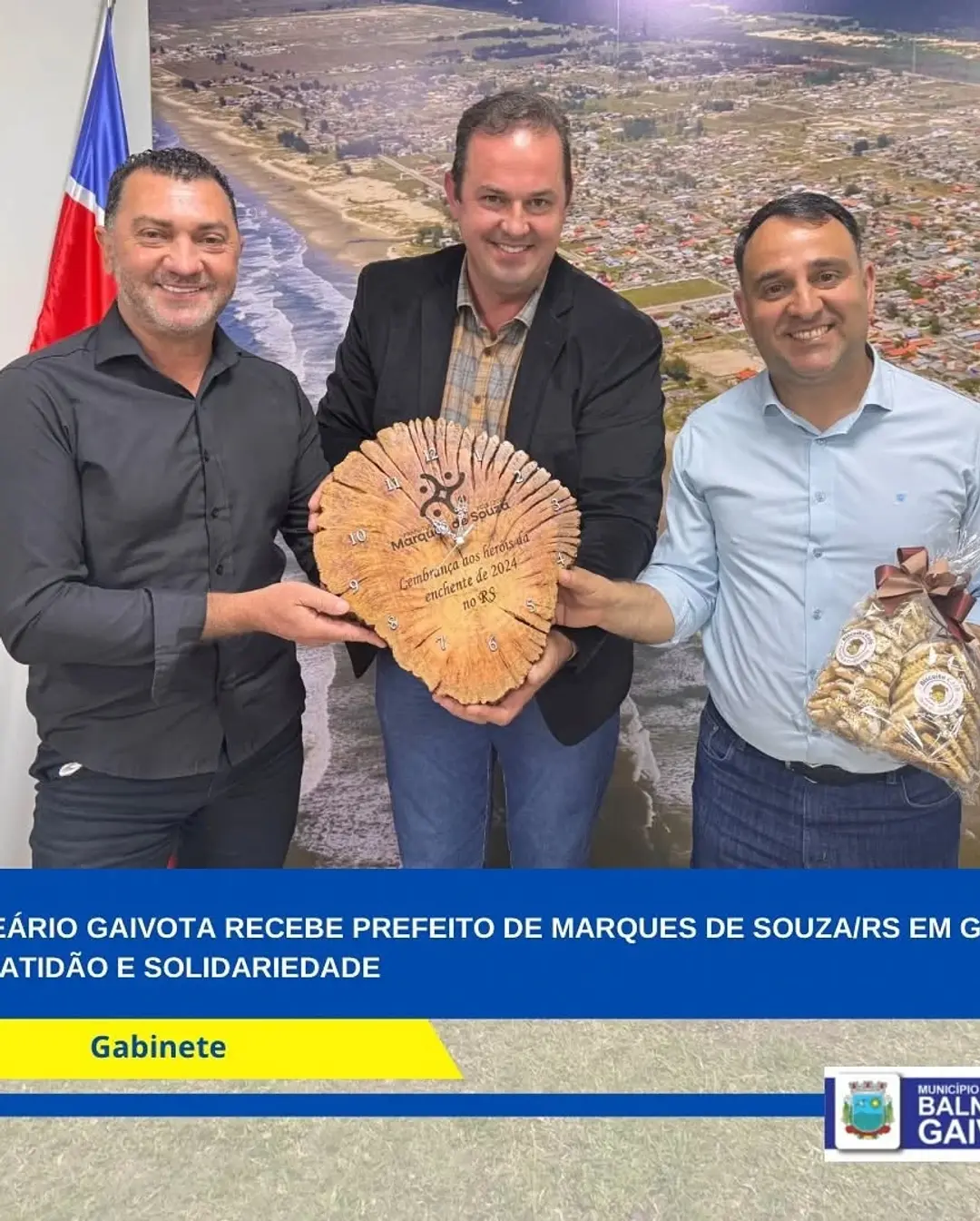 Balneário Gaivota Recebe Prefeito de Marques de Souza (RS) em Ato de Solidariedade