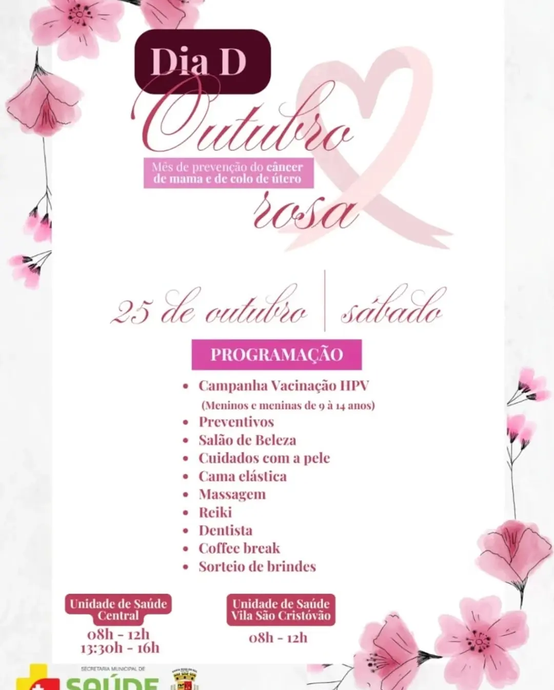 Santa Rosa do Sul promove Dia D do Outubro Rosa com vacinação e serviços para a mulher