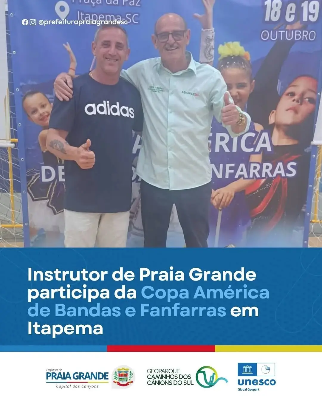 Instrutor de Praia Grande Brilha na Copa América de Bandas e Fanfarras