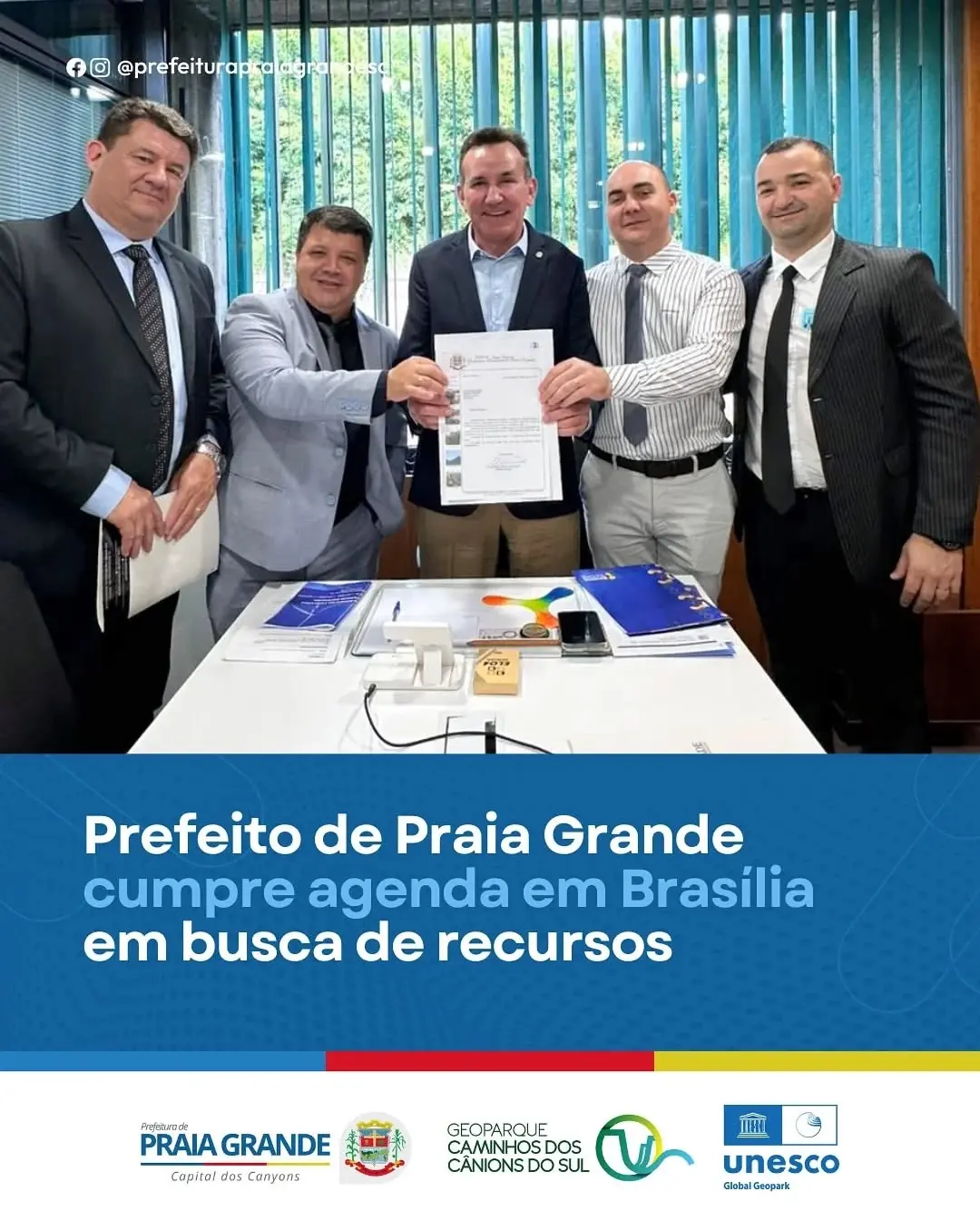 Prefeito de Praia Grande (SC) busca recursos em Brasília para obras e desenvolvimento