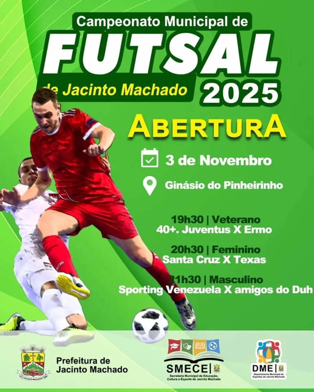 Campeonato Municipal de Futsal de Jacinto Machado Agita o Ginásio do Pinheirinho