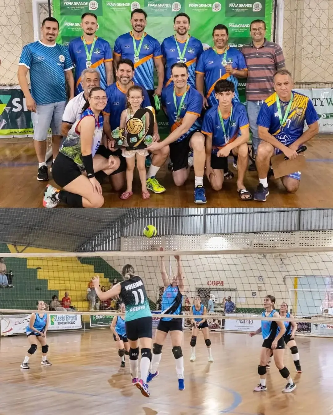 Monstros da PK e Gurias Levantam a Taça no Voleibol Adulto em Praia Grande