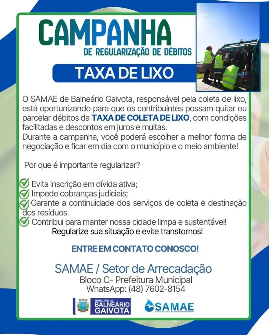 Balneário Gaivota: Campanha Facilita Regularização da Taxa de Lixo