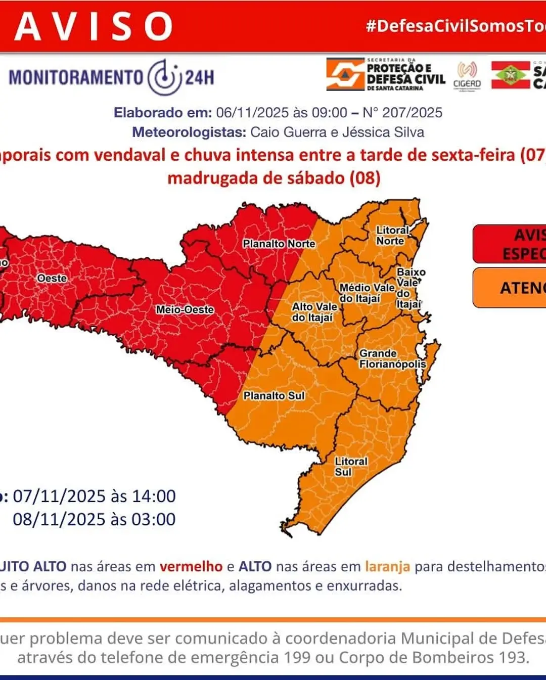 Jacinto Machado em Alerta: Chuvas Intensas e Fortes Ventos Previstos