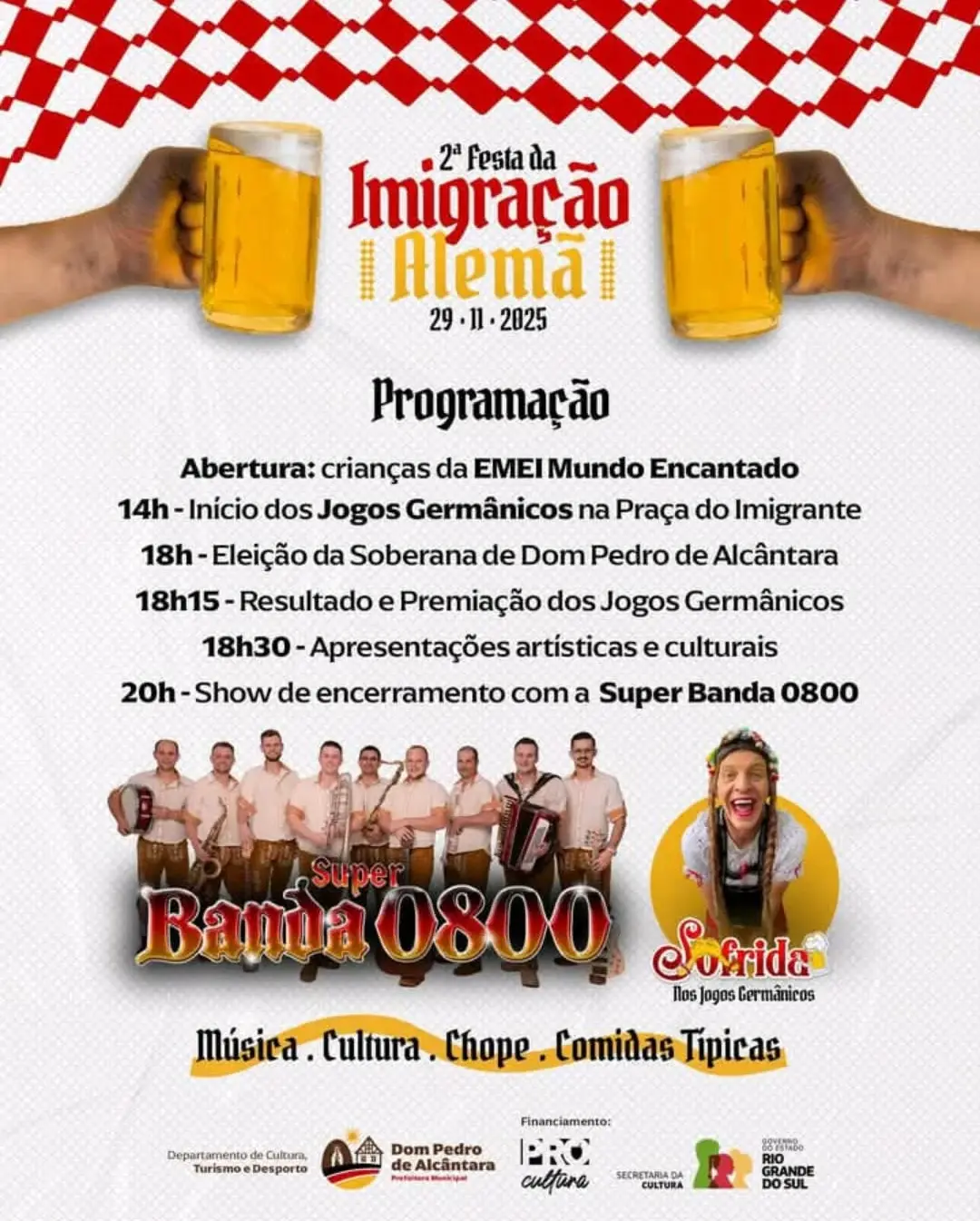 Dom Pedro de Alcântara celebra a 2ª Festa da Imigração Alemã em novembro