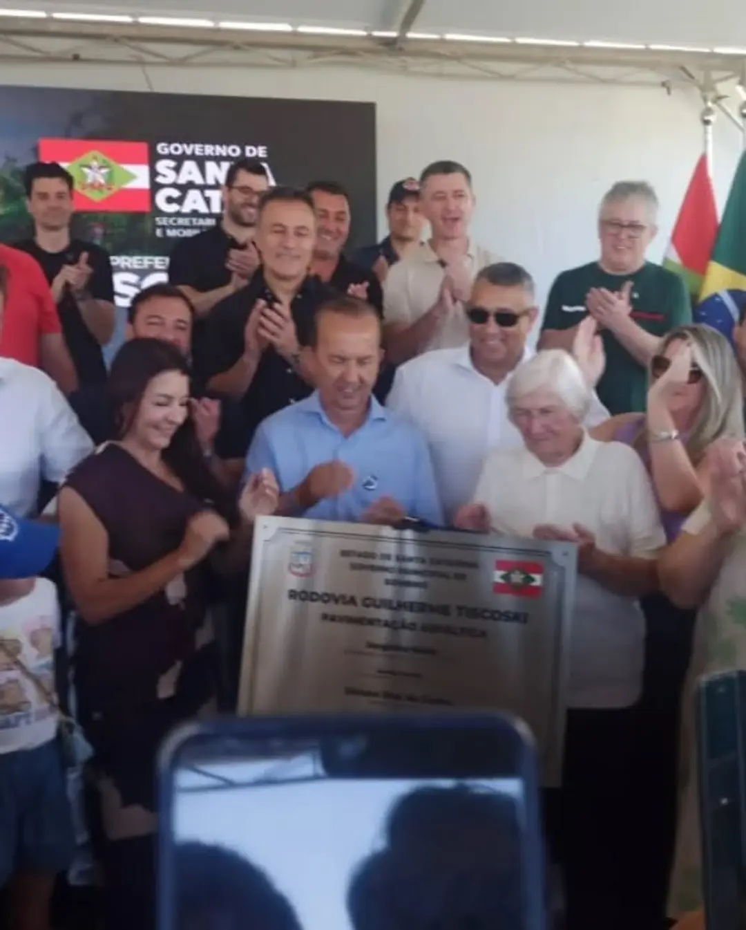 Sombrio Celebra Inauguração da Rodovia Municipal Guilherme Tiskoski com Presença de Autoridades