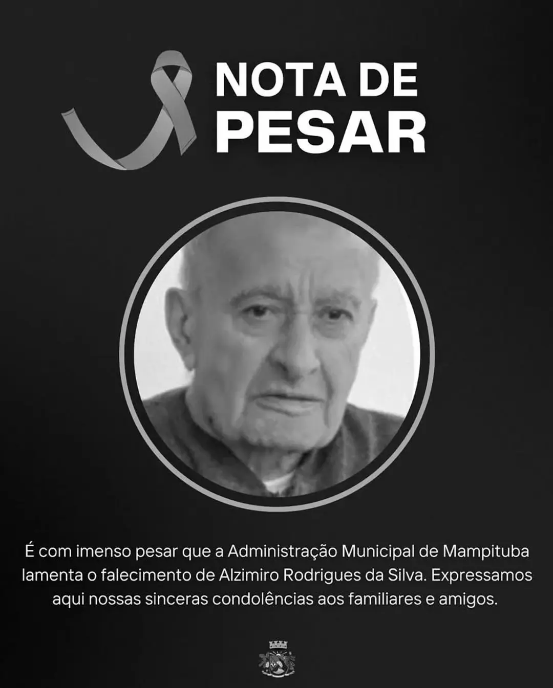 Mampituba em Luto: Prefeitura Manifesta Pesar pelo Falecimento de Alzimiro Rodrigues da Silva