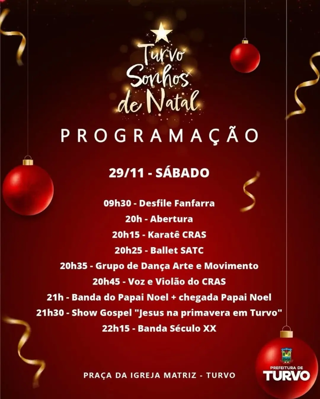Turvo Sonhos de Natal: A Magia Ilumina a Praça da Matriz