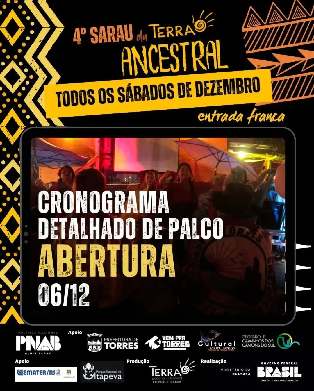 Torres Celebra a Cultura e Solidariedade no Sarau da Terra "Ancestral"
