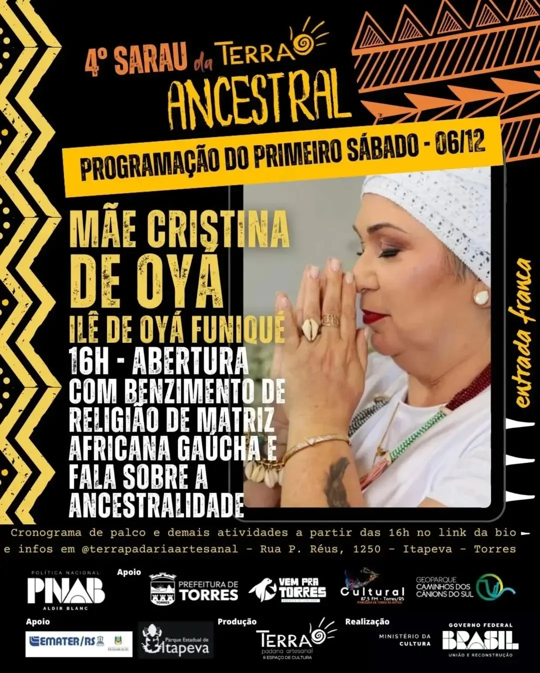 Torres Celebra a Cultura e Solidariedade no Sarau da Terra "Ancestral"