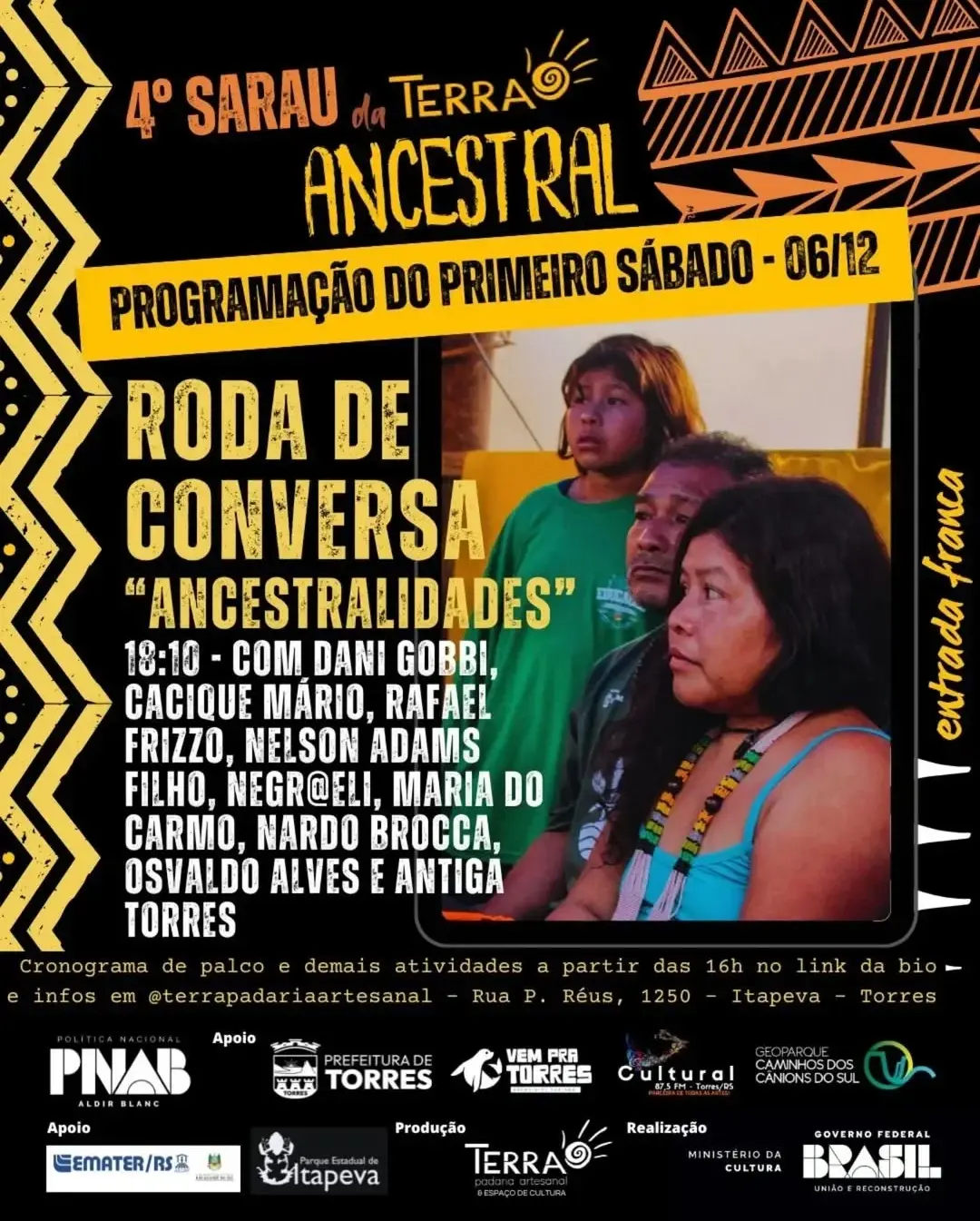 Torres Celebra a Cultura e Solidariedade no Sarau da Terra "Ancestral"