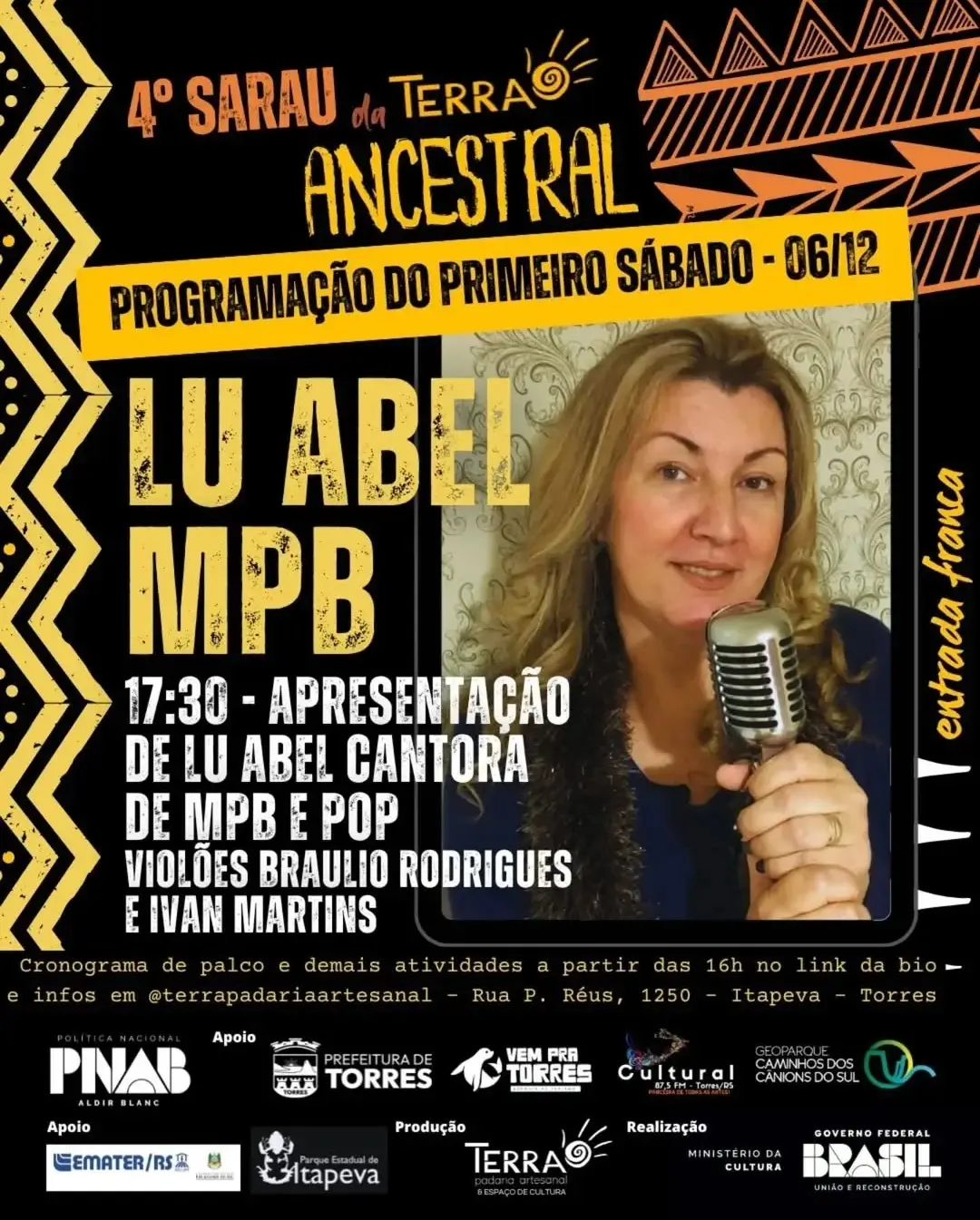 Torres Celebra a Cultura e Solidariedade no Sarau da Terra "Ancestral"