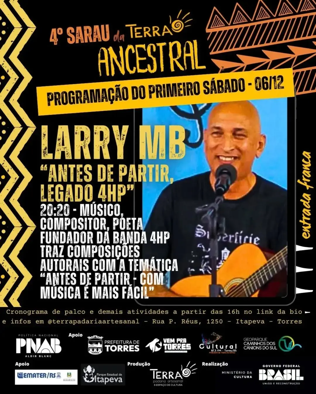 Torres Celebra a Cultura e Solidariedade no Sarau da Terra "Ancestral"