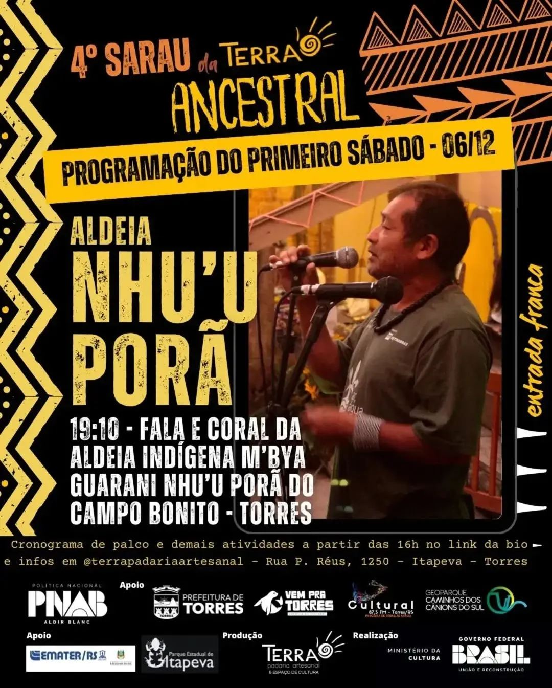 Torres Celebra a Cultura e Solidariedade no Sarau da Terra "Ancestral"