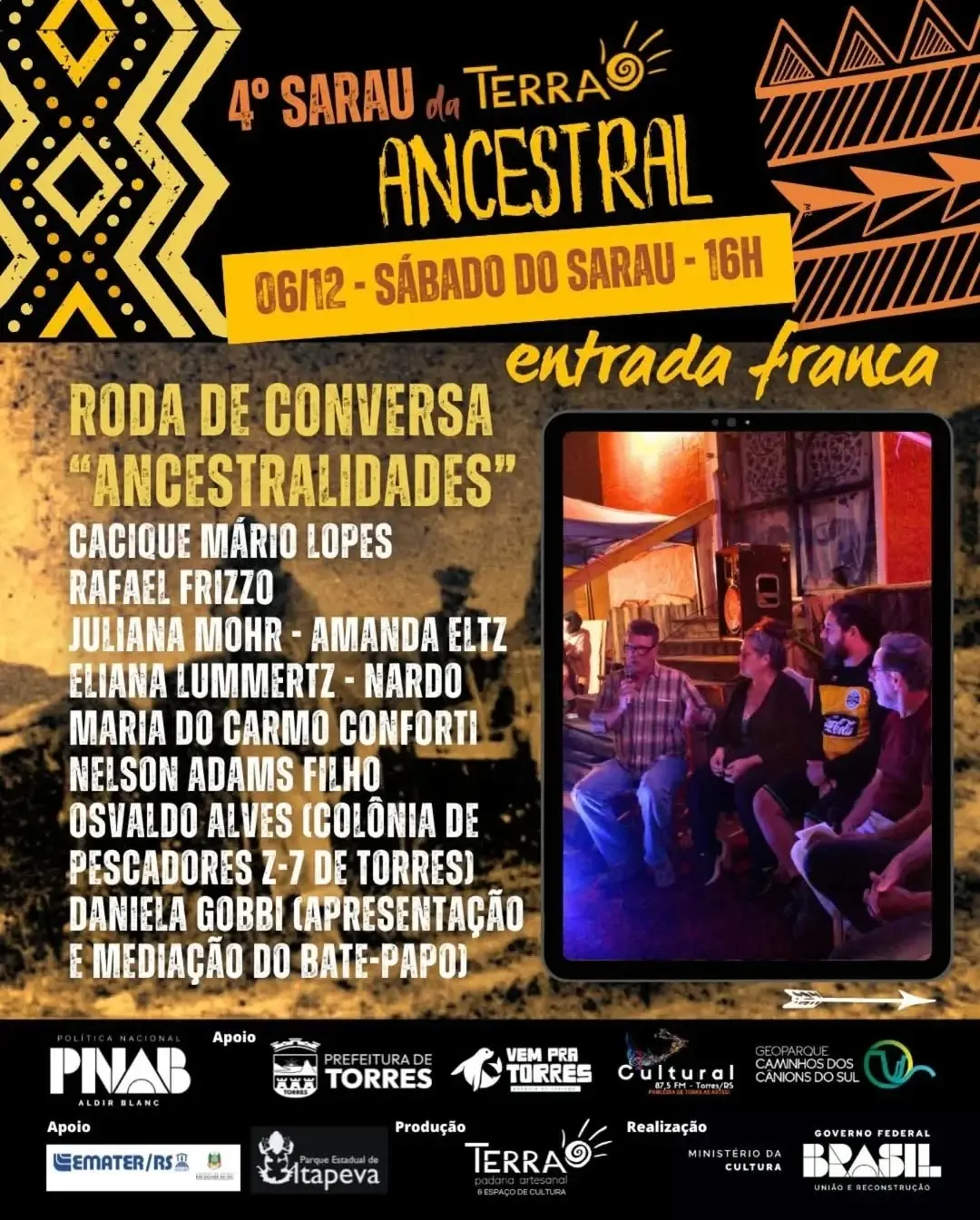 Torres Celebra a Cultura e Solidariedade no Sarau da Terra "Ancestral"