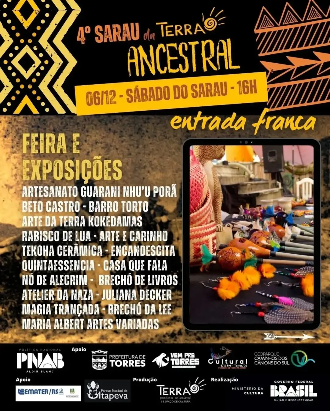 Torres Celebra a Cultura e Solidariedade no Sarau da Terra "Ancestral"