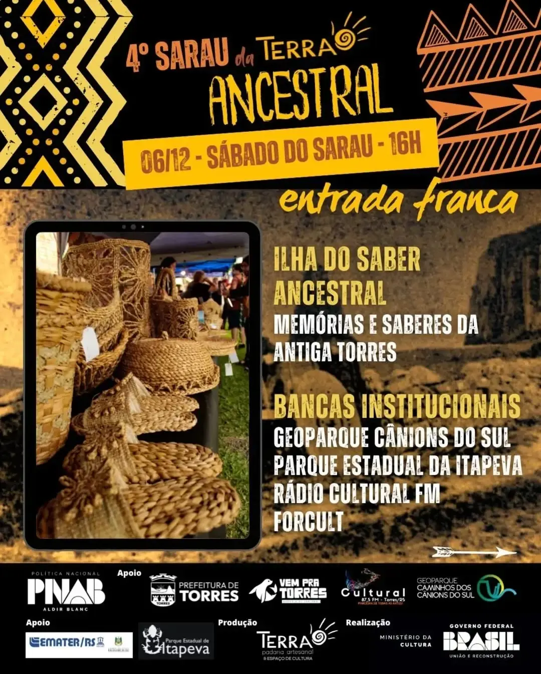 Torres Celebra a Cultura e Solidariedade no Sarau da Terra "Ancestral"