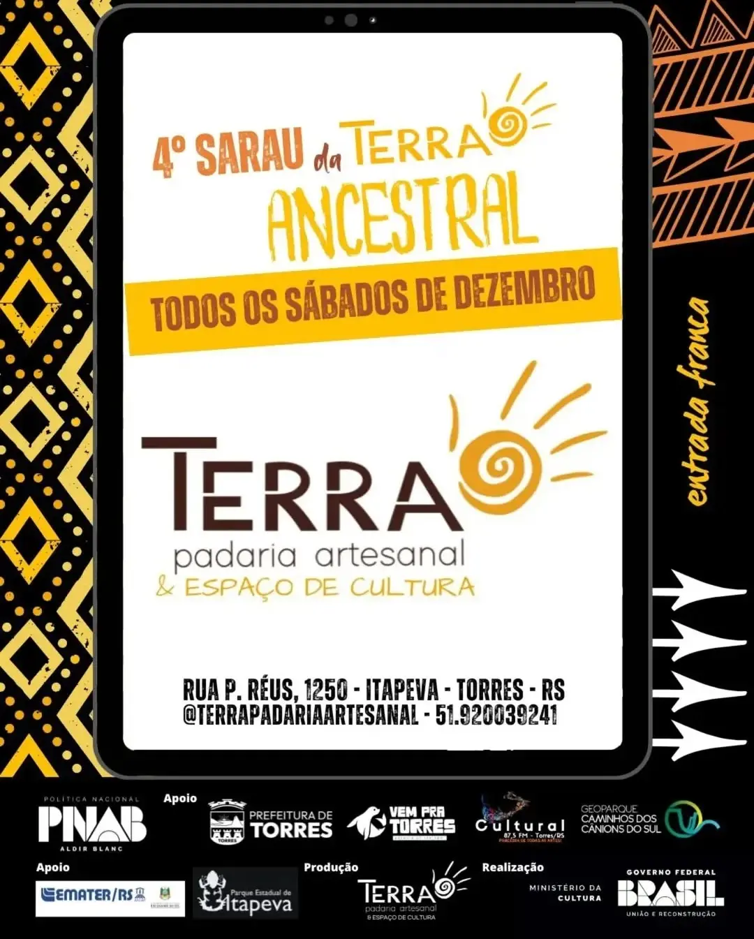 Torres Celebra a Cultura e Solidariedade no Sarau da Terra "Ancestral"