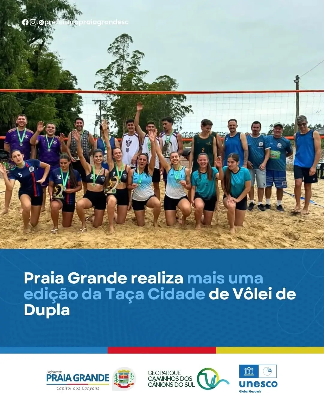 Praia Grande Coroou os Campeões da Taça Cidade de Vôlei de Dupla