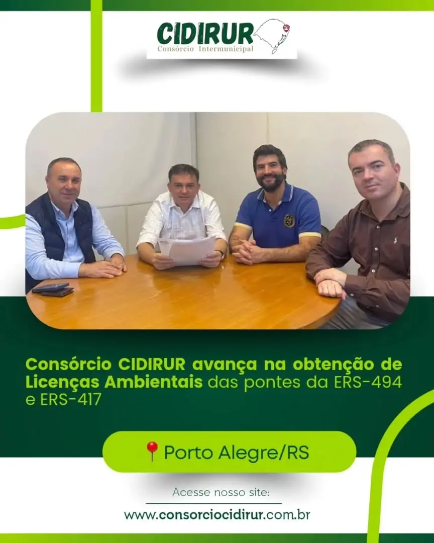 Consórcio CIDIRUR avança na liberação de licenças ambientais para pontes na ERS-417 e ERS-494