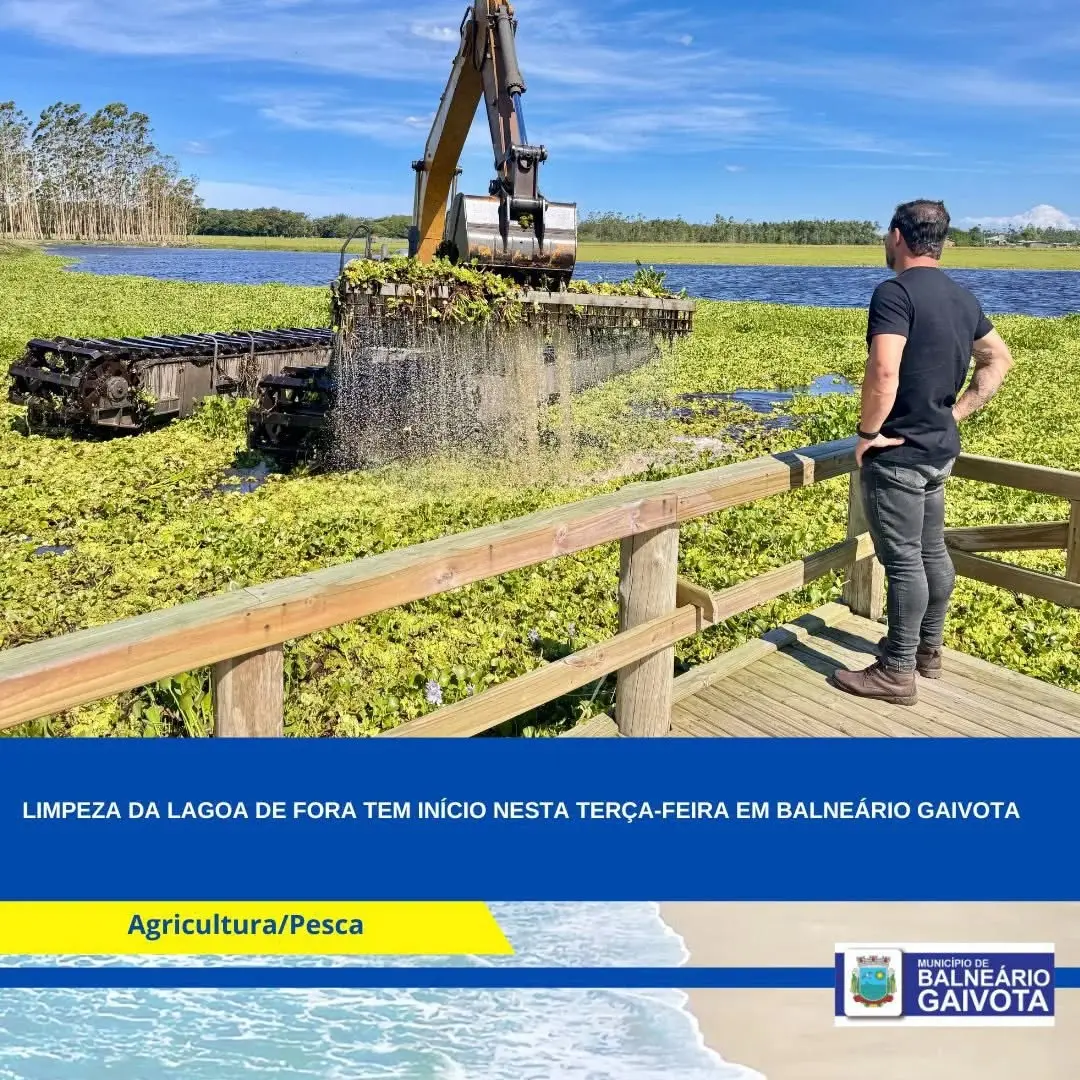 Balneário Gaivota Inicia Limpeza da Lagoa de Fora para Preservação Ambiental