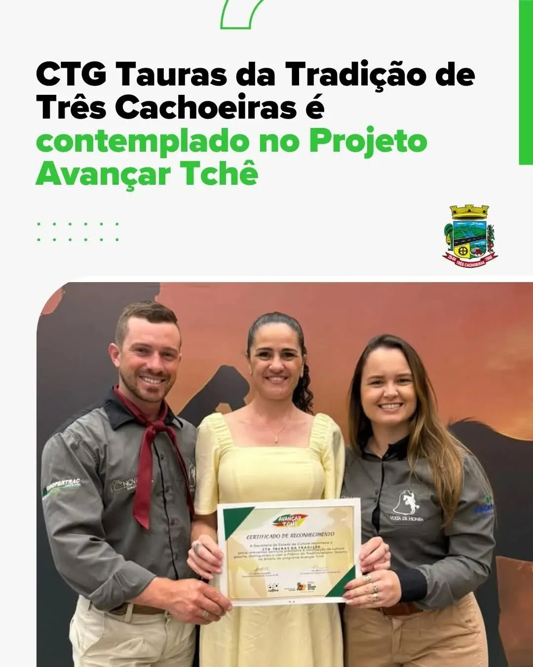 CTG Tauras da Tradição de Três Cachoeiras recebe incentivo de R$ 20 mil para projetos culturais