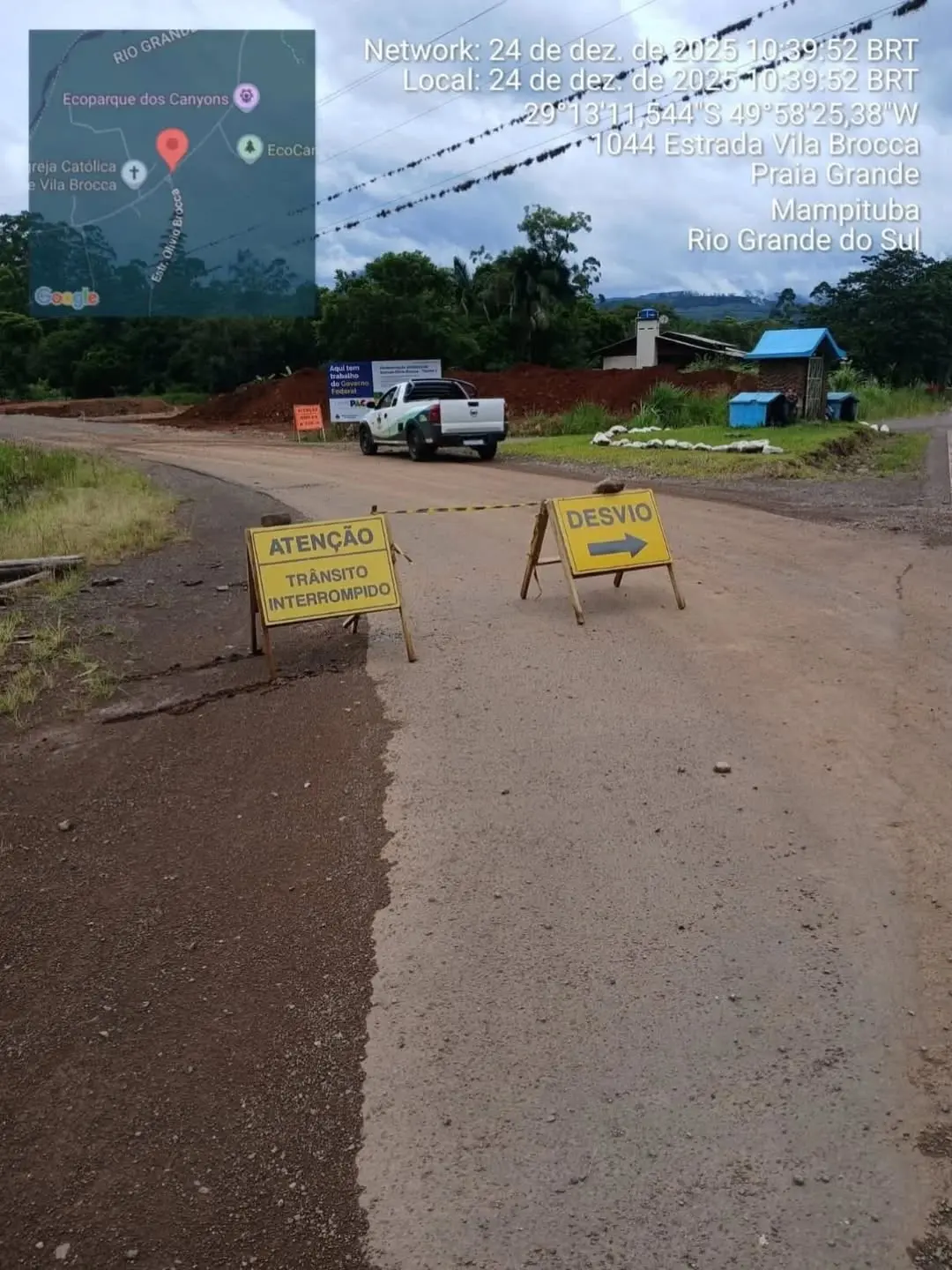 Atenção, Mampituba: Estrada para Rio de Dentro Interditada!