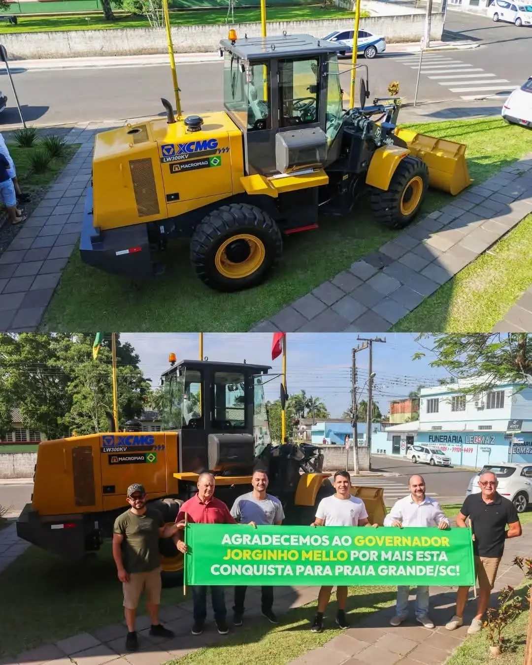 Praia Grande (SC) Recebe Nova Pá Carregadeira para Reforçar a Secretaria de Obras
