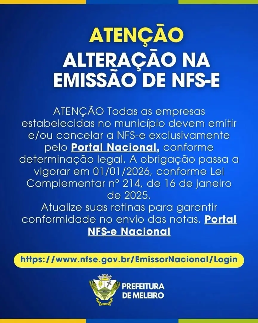 Atenção, Empresas de Meleiro! Mudanças na Emissão de Notas Fiscais Eletrônicas (NFS-e)