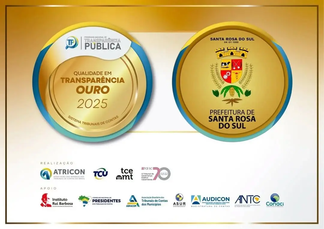 Santa Rosa do Sul Recebe Selo Ouro por Transparência Pública